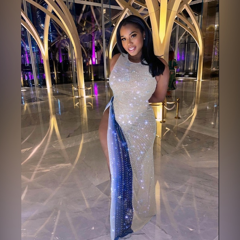 Crystal Rhinestone Evening Dress - Special Evening